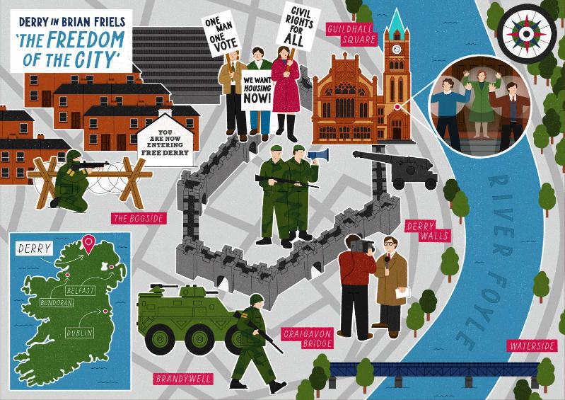 Illustrated map of Derry
