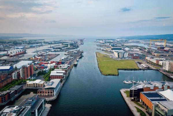 Belfast harbour viewed from above