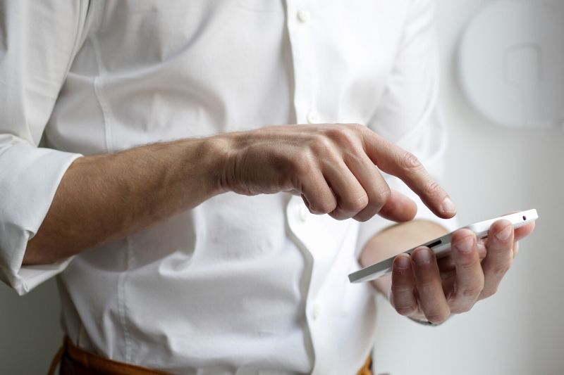 Person using a mobile phone